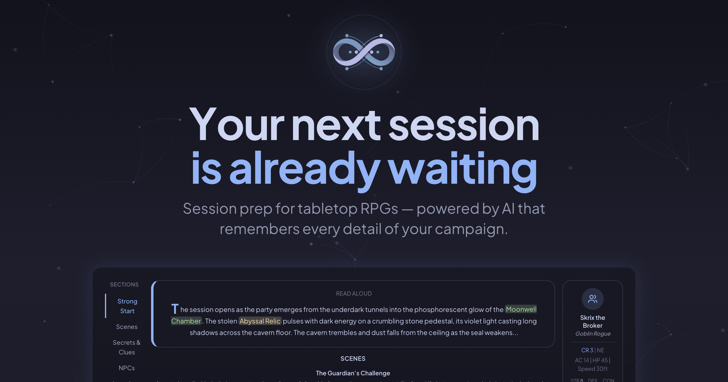 SessionWeaver — AI Session Prep for Tabletop RPGs